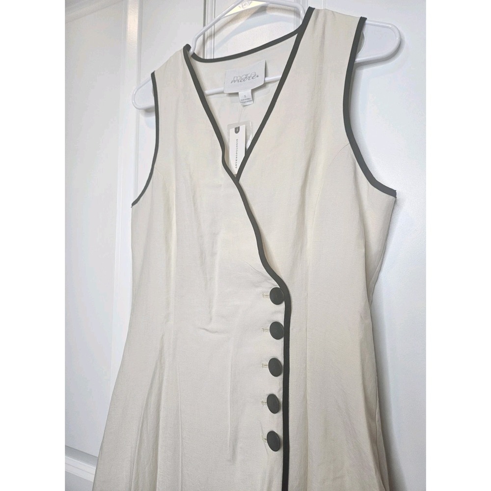 Mare Mare X Anthropologie Sleeveless Midi Dress Size Small Ivory Minimalist - Picture 3 of 10